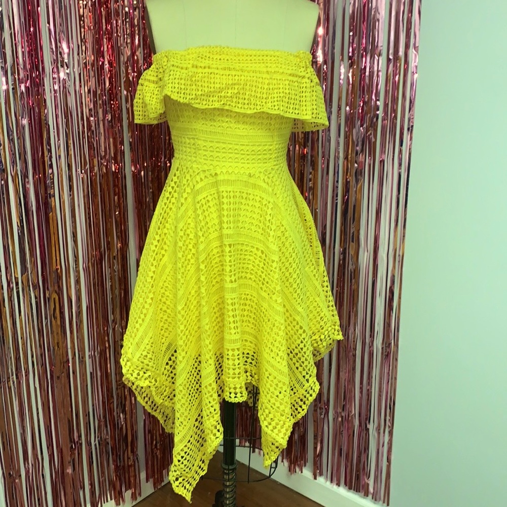 Yellow lace dress